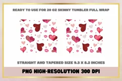 Valentines Hearts 20oz Skinny Tumbler Sublimation Full Wrap Product Image 2