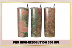 Liquid Marble Christmas Glitter 20 Oz Skinny Tumbler Wrap Product Image 1
