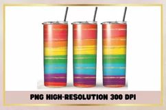 Colorful Rainbow 20 oz Skinny Tumbler Sublimation Wrap Product Image 1