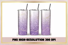 Purple Watercolor 20 oz Skinny Tumbler Sublimation Wrap Product Image 1
