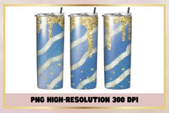 Glitter Blue 20 oz Skinny Tumbler Wrap Sublimation Product Image 1