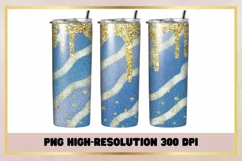 Glitter Blue 20 oz Skinny Tumbler Wrap Sublimation Product Image 1