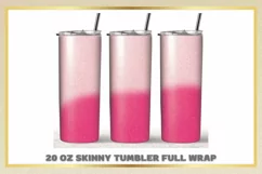 Glitter pink pastel 20oz Skinny Tumbler Sublimation Full Product Image 1