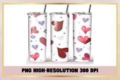 Valentines Hearts 20oz Skinny Tumbler Sublimation Full Wrap Product Image 1