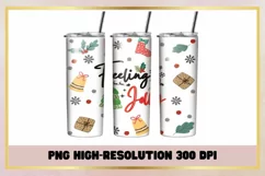 Feeling Jolly Christmas 20 oz Skinny Tumbler Wrap Product Image 1