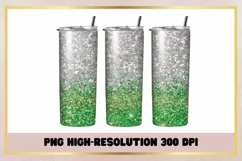 Glitter Green 20 oz Skinny Tumbler Wrap Sublimations Product Image 1