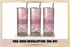 Pink glitter 20oz Skinny Tumbler Sublimation Full Wrap Product Image 1