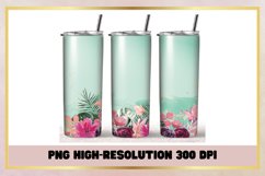 Tropical Flower 20oz Skinny Tumbler Sublimation Full Wrap Product Image 1