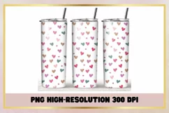 Rainbow pastel hearts 20 oz Skinny Tumbler Sublimation Wrap Product Image 1