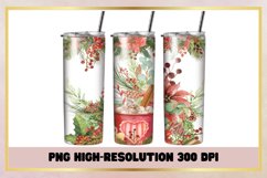 Coffee Christmas Sublimation 20oz Skinny Tumbler Wrap Product Image 1
