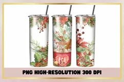 Coffee Christmas Sublimation 20oz Skinny Tumbler Wrap Product Image 1