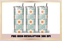 Groovy Flowers 20 oz Skinny Tumbler Wrap Sublimation Product Image 1