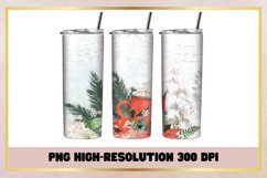 Watercolor Flowers Christmas 20 oz Skinny Tumbler Wrap Product Image 1