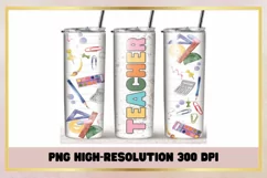 Teacher Life 20oz Skinny Tumbler Sublimation Full Wrap Product Image 1