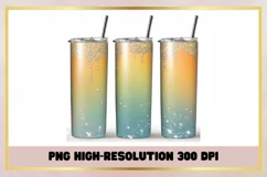 Summer Watercolor 20 oz Skinny Tumbler Sublimation Wrap Product Image 1