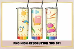 Back to school Teacher 20 oz Skinny Tumbler Wrap Product Image 1