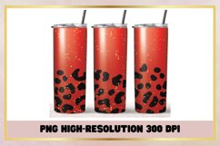 Leopard Christmas glitter 20 oz Skinny Tumbler Sublimation Product Image 1