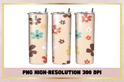 Brown Groovy Flowers Retro 20 Oz Skinny Tumbler sublimation Product Image 1