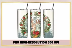 Christmas deer 20 Oz Skinny Tumbler Sublimation Product Image 1