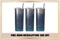 Christmas Blue Glitter 20Oz Skinny Tumbler Sublimation Product Image 1