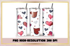 Valentines Hearts 20oz Skinny Tumbler Sublimation Full Wrap Product Image 1