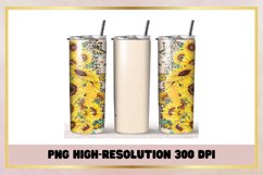 Sunflowers Watercolor 20 oz Skinny Tumbler Sublimation Wrap Product Image 1