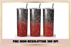 Black red glitter 20oz Skinny Tumbler Sublimation Full Wrap Product Image 1