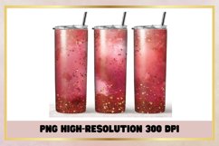 Red watercolor Glitter 20oz Skinny Tumbler Sublimation Product Image 1