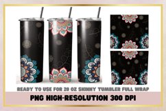 20 oz Skinny Tumbler Mandala Sublimation Wrap Product Image 1