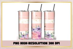 Watercolor Flowers 20 oz Skinny Tumbler Sublimation Product Image 1