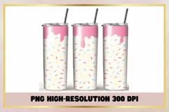 Sprinkles Rainbow Dripping 20 oz Skinny Tumbler Sublimation Product Image 1