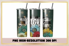 Flower Mom 20 oz Skinny Tumbler Wrap Product Image 1