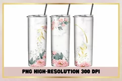 Wedding Floral Sublimation 20oz Skinny Tumbler Wrap Product Image 1