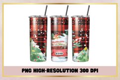Christmas Plaid 20 oz Skinny Tumbler Wrap Sublimation Product Image 1