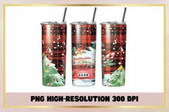 Christmas Plaid 20 oz Skinny Tumbler Wrap Sublimation Product Image 1