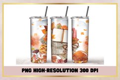 Watercolor Fall 20 oz Skinny Tumbler Sublimation Full Wrap Product Image 1