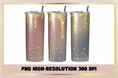 Glitter Dripping 20 oz Skinny Tumbler Wrap Sublimation Product Image 1
