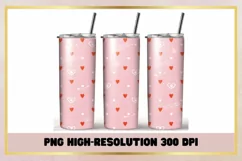 Valentine Hearts 20 oz Skinny Tumbler Sublimation Wrap Product Image 1