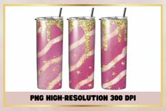 Glitter Pink 20 oz Skinny Tumbler Wrap Sublimation Product Image 1