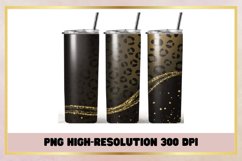 Black leopard 20 oz Skinny Tumbler Sublimation Wrap Product Image 1