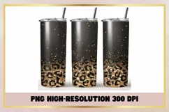 Glitter Gold Leopard 20oz Skinny Tumbler Sublimation Product Image 1