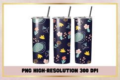 Boho Flowers 20 oz Skinny Tumbler Wrap Sublimations Product Image 1