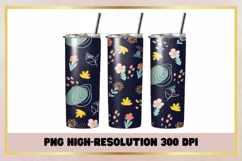 Boho Flowers 20 oz Skinny Tumbler Wrap Sublimations Product Image 1