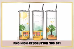 20 oz Skinny Tumbler Camping Sublimation Wrap Product Image 1