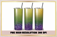 20 oz Skinny Glitter Tumbler Sublimation Wrap Product Image 1