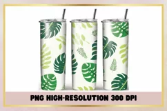 20 oz Skinny Tumbler Leaves tropical Sublimation Wrap Product Image 1