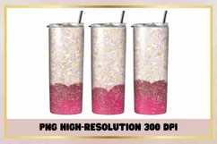 Glitter Pink 20 oz Skinny Tumbler Wrap Sublimations Product Image 1