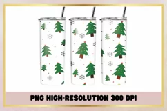 20 Oz Skinny Tumbler Christmas Trees Sublimation Product Image 1
