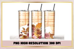 Flowers Autumm 20 oz Skinny Tumbler Sublimation Wrap Product Image 1