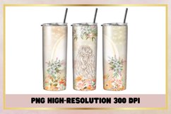 Flowers Watercolor 20 oz Skinny Tumbler Wrap Product Image 1